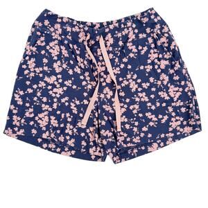 Soma floral Pajama Shorts women's SMALL navy & dusty rose pink Sleep Bottoms